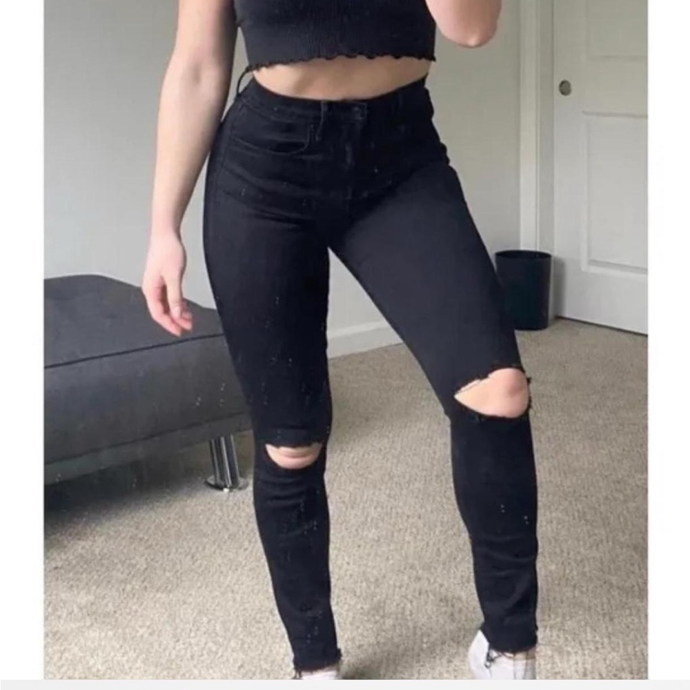Abercrombie & Fitch black high waisted jeans